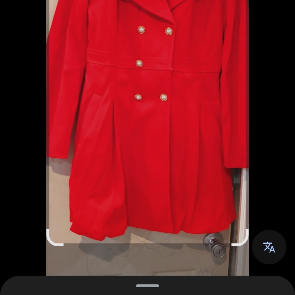 Chic Red Double-Breasted Coat - image 2